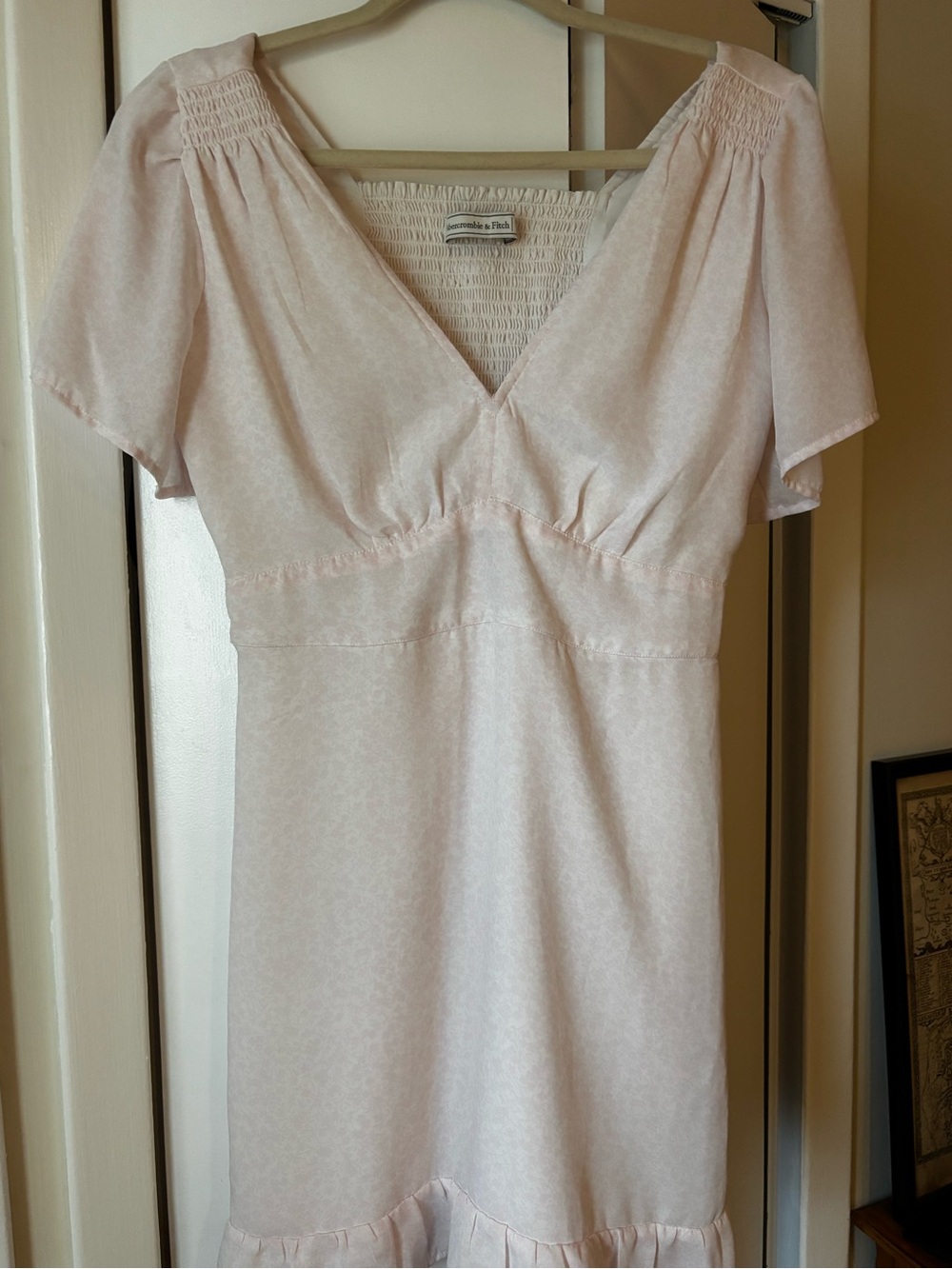 Abercrombie & Fitch Pale Pink V-Neck Midi Dress